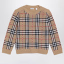 Burberry Beige check wool pullover
