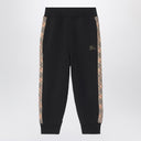 Burberry Black jogging trousers with Check motif detail