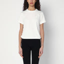 Burberry White T-shirt with check pattern detail