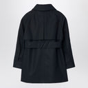 Burberry Single-breasted navy blue cotton trench coat