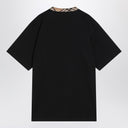 Burberry Black cotton T-shirt with Check finishes