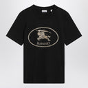 Burberry Black T-shirt with Equestrian Knight Design