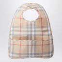 Burberry Light beige bib with Check pattern
