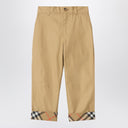 Burberry Beige trousers with Check turn-ups