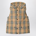 Burberry Nylon sleeveless down jacket with Check motif