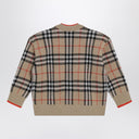 Burberry Beige wool cardigan with Check motif