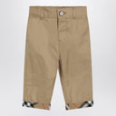 Burberry Beige trousers with Check turn-ups