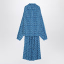 Balenciaga Midi dress with bow and blue print