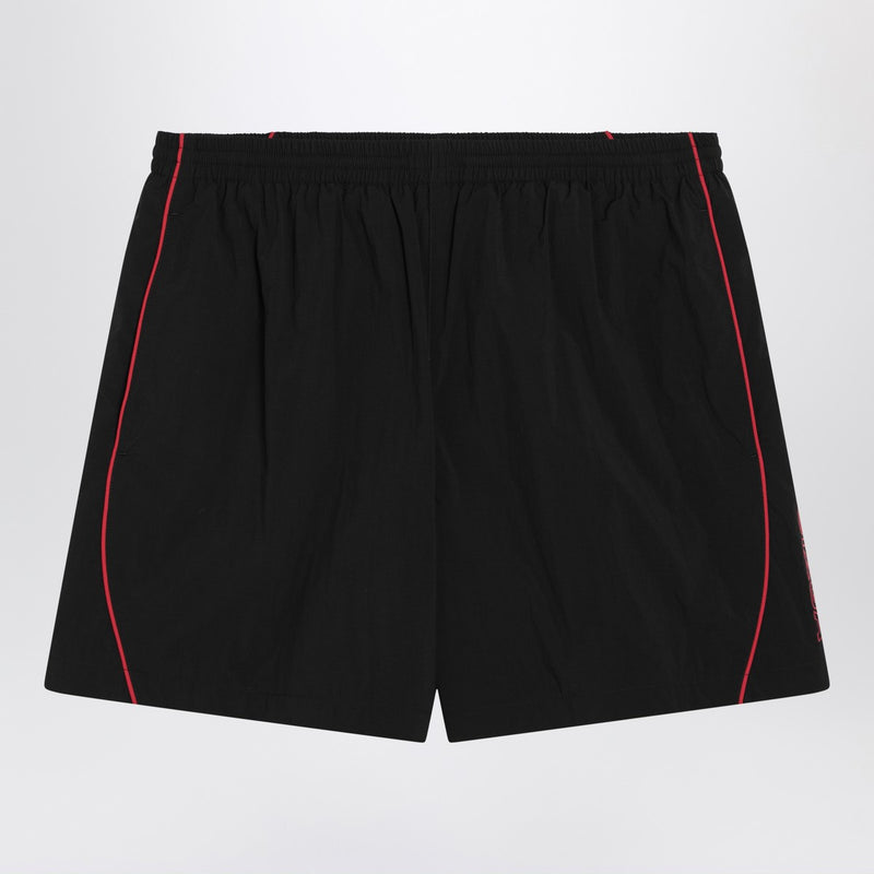 Balenciaga Schwarze technische Stoffshorts mit Logo