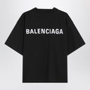 Black cropped Balenciaga Back T-shirt