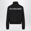 Balenciaga Black bomber jacket with zip and logo