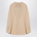Saint Laurent Beige ruffled blouse in silk