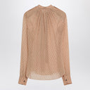 Saint Laurent Beige polka dot blouse in silk blend