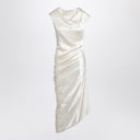 Alexander McQueen Ivory asymmetrical draped dress