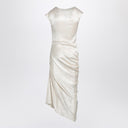 Alexander McQueen Ivory asymmetrical draped dress