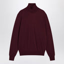 Saint Laurent Burgundy turtleneck sweater in wool