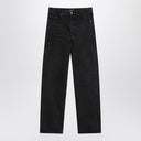 Saint Laurent Black Carrot-Fit jeans with a washed effect