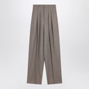 Saint Laurent Wide taupe beige wool trousers