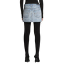 Logo Print Denim Skirt Balenciaga