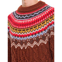 Fair Isle Intarsia Cable-knit Wool Jumper Moncler Grenoble