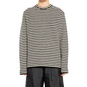 Striped Wool Compact Jersey T-Shirt Jil Sander