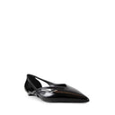 Brushed Leather Cut-Out Ballerina Flats Prada