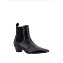 Snake-Effect Leather Chelsea Boots Celine