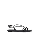 Leather Flat Sandals Prada