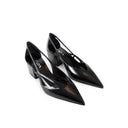 Brushed Leather Cut-Out Pumps Prada
