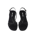 Leather Flat Sandals Prada