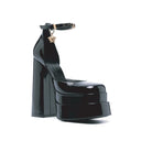 Leather Platform Sandals Versace