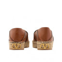Logo-Plaque Leather Espadrilles Valentino Garavani