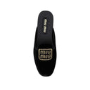 Logo Embroidered Slip-On Mules Miu Miu