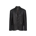 Single-Breasted Leather Jacket Prada