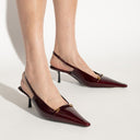 'Carine' Leather Slingback Pumps Saint Laurent