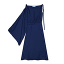 Flared One Sleeve Midi Dress Prada
