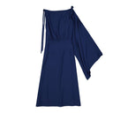 Flared One Sleeve Midi Dress Prada