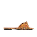 Bianca Knotted Suede Slides Saint Laurent