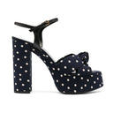 Bianca Polka-Dot Sandals Saint Laurent