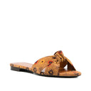 Bianca Knotted Suede Slides Saint Laurent