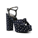 Bianca Polka-Dot Sandals Saint Laurent