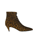 Kiki Lace-Up Leopard-Print Ankle Boots Saint Laurent