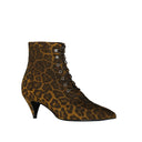 Kiki Lace-Up Leopard-Print Ankle Boots Saint Laurent