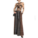 Checked Wide Leg Canvas Pants Burberry