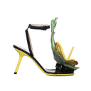 Petal Monstera Leather Sandals Loewe