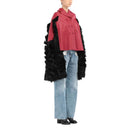 Faux Fur Trimmed Leather Cape Jacket Maison Margiela