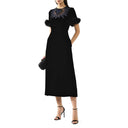 Fur Trim Velvet Midi Dress Fendi
