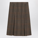 Saint Laurent Prince of Wales wool midi skirt