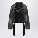 Balenciaga Dark grey denim jacket with laces
