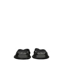 Black Leather Slippers Sandals